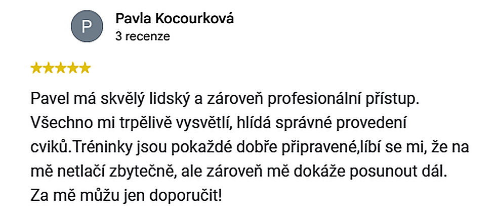 Recenze na Googlu: Pavla Kocourková