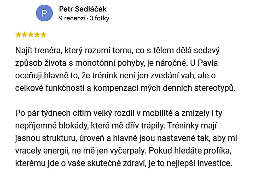 Recenze na Googlu: Petr Sedláček