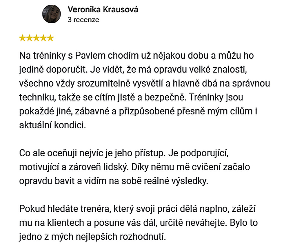 Recenze na Googlu: Veronika Krausová